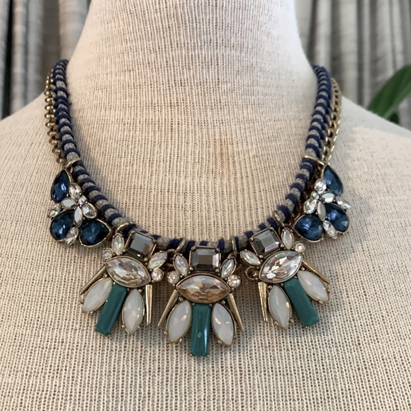 Jewelry - J Crew rhinestone and gold chain necklace
